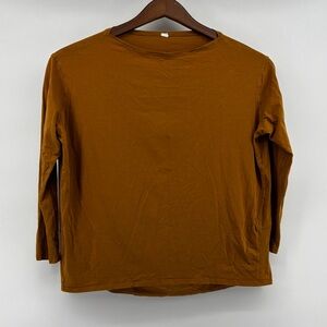 Lululemon Athletica‎ Womens Brown Long Sleeve Slouched Blouse Size 6